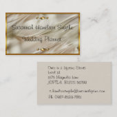 アイボリーシルク及び金ゴールドウェディングプランナー名刺 名刺 (正面/裏面)