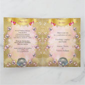 アイボリーシルク、金ゴールドレース&パール&マーブル カード (内部)