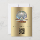 アイボリーシルク、金ゴールドレース&パール&マーブル サンキューカード (裏面)