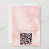 アイボリーシルク、金ゴールドレース&パール&マーブル 招待状 (裏面)