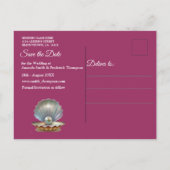 アイボリーシルク、金ゴールドレース&パール&マーブル 案内ポストカード (裏面)