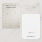 アイボリーシルバースパルクルグリッター2イヤリングディスプレイ 名刺 (正面/裏面)