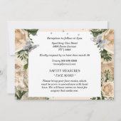 アイボリーシルバー バタフライ エレガント ローズ キンセアニエラ 招待状 (裏面)