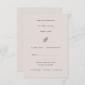 アイボリーシンプルセージエレガントとRSVP 出欠カード (正面/裏面)