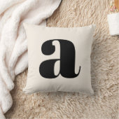 アイボリーシンプルホワイトレトロはっきりしたモノグラムイニシャル クッション (ブランケット)