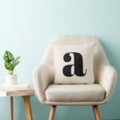 アイボリーシンプルホワイトレトロはっきりしたモノグラムイニシャル クッション (椅子)