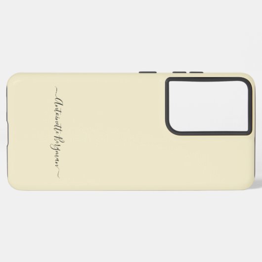 アイボリーシンプルミニマリストスクリプト名前をカスタムする SAMSUNG GALAXYケース (左側面)