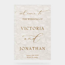 アイボリーシンプル結婚の歓迎 アクリルサイン