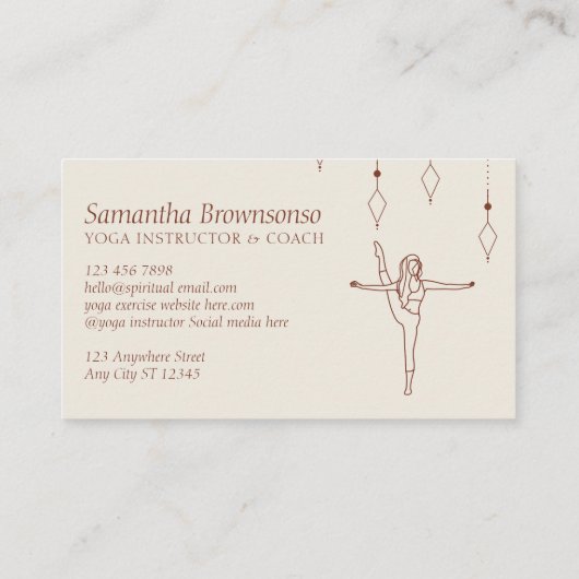 アイボリーシークレットジオメトリポーズヨガピラティススピリチュアル 名刺 (裏面)