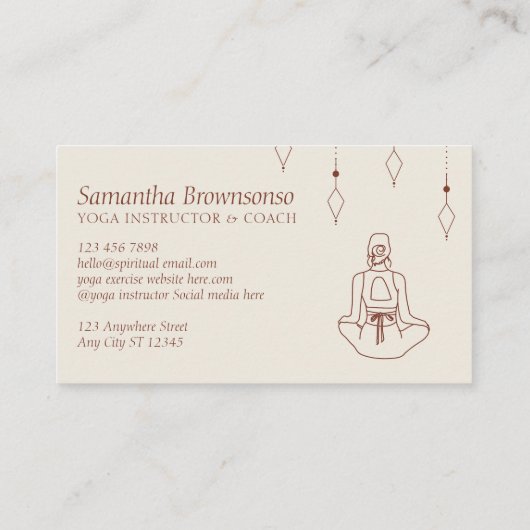 アイボリーシークレットジオメトリヨガピラツジムトレーナー 名刺 (裏面)