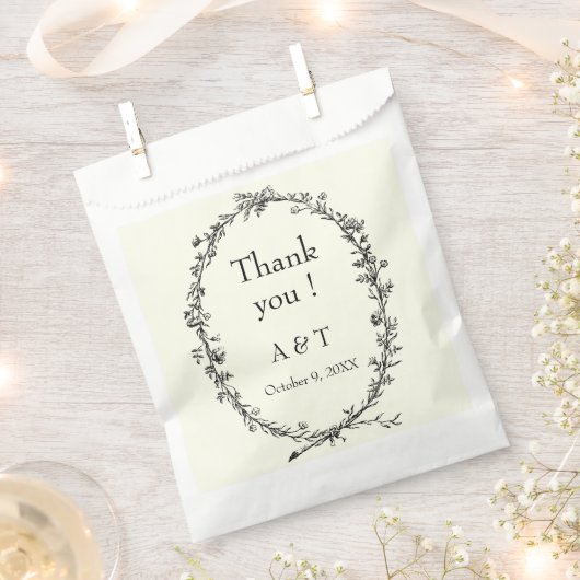 アイボリーシ結婚ック素朴リース フェイバーバッグ (クリップ留めされた状態)