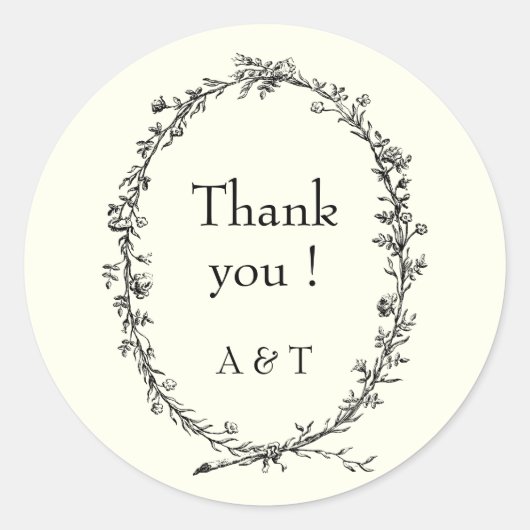 アイボリーシ結婚ック素朴リース ラウンドシール (正面)