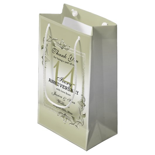 アイボリージェム&グリッター14結婚周年記念 スモールペーパーバッグ (正面アングル)
