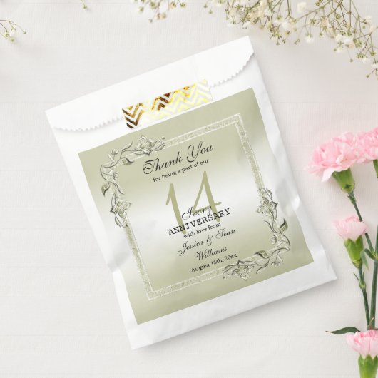 アイボリージェム&グリッター14結婚周年記念 フェイバーバッグ (封をした状態)