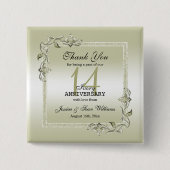 アイボリージェム&グリッター14結婚周年記念 缶バッジ (正面)