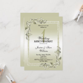 アイボリージェム&グリッター 1周年結婚記念日 招待状
