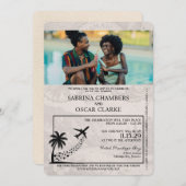 アイボリージャマイカパスポート結婚式招待状 招待状 (正面/裏面)