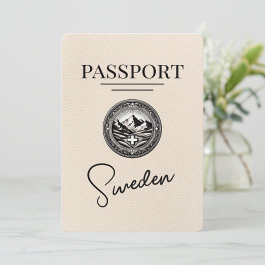 アイボリースウェーデンパスポート日付の保存 セーブザデート (スタンド正面)