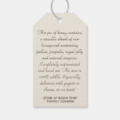 アイボリースキップコームハニーラベルフェイク付き縁どクラフト ギフトタグ (裏面)