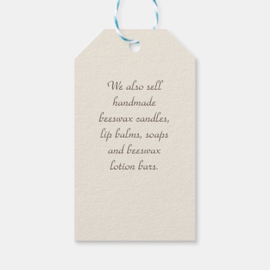 アイボリースキップハニーラベルファンシー縁ど付き ギフトタグ (裏面)