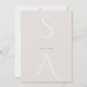 アイボリースクリプトClasy コンテンポラリー Monogram結婚's 招待状 (裏面)