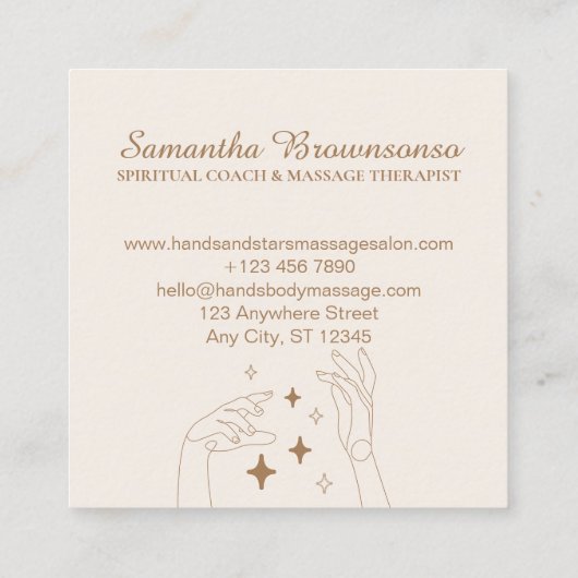 アイボリースターヒーリングエナジーハンズセラピーマッサージ スクエア名刺 (裏面)