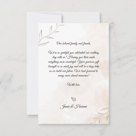 アイボリース結婚クリプトのサンキューカード（3枚） サンキューカード (裏面)