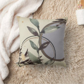 アイボリーセージグリーン&パールブルーウォーター葉カラー クッション (ブランケット)