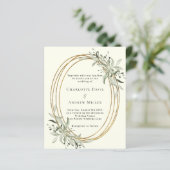 アイボリーセージ緑の結婚式招待状 (スタンド正面)