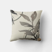 アイボリーセージ&金ゴールドハミングバード&ウォーター色葉の クッション (裏面)