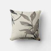 アイボリーセージ&金ゴールドハミングバード&ウォーター色葉の クッション (正面)