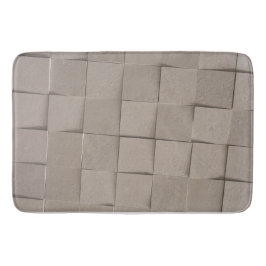 アイボリータンサンドベージュのタイル正方形パターン バスマット