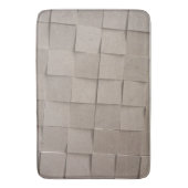 アイボリータンサンドベージュのタイル正方形パターン バスマット (正面縦)