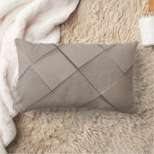 アイボリータンサンドベージュのタイル正方形パターン ランバークッション (ブランケット)