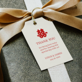 アイボリーダブル幸福中国の書アジア ギフトタグ