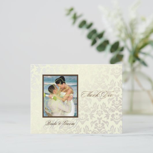 アイボリーダマスクありがとうフォトポストカード ポストカード (スタンド正面)