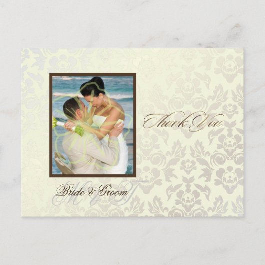 アイボリーダマスクありがとうフォトポストカード ポストカード (正面)