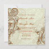 アイボリーダマスク+銅スワール 招待状 (裏面)