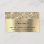 アイボリーチャンペーン金ゴールドダイヤモンドストライプグリッターVIP 名刺 (正面)