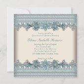 アイボリーティール(緑がかった色)ブルーキンセアニェラ 招待状 (裏面)