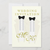 アイボリーテックスードのツーグルームズ結婚式招待状 招待状 (正面)