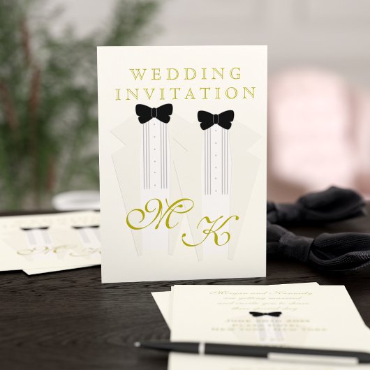 アイボリーテックスードのツーグルームズ結婚式招待状 招待状