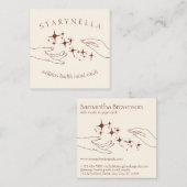 アイボリーテラコッタスターズエナジーハンズ霊気セラピー スクエア名刺 (正面/裏面)