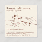 アイボリーテラコッタスターズエナジーハンズ霊気セラピー スクエア名刺 (裏面)