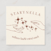 アイボリーテラコッタスターズエナジーハンズ霊気セラピー スクエア名刺 (正面)