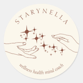 アイボリーテラコッタハンズエネルギー霊気セラピー ラウンドシール