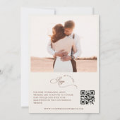 アイボリーテラコッタ秋フォトスクリプトQRコード結婚ズ 招待状 (裏面)