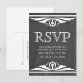 アイボリーデコシャルボードRSVPポストカード インビテーションポストカード (正面/裏面)