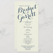 アイボリーデザイナ文字結婚式 プログラム (正面/裏面)