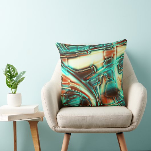 アイボリーデジタル、燃えたトーンとミントフィルム クッション (椅子)